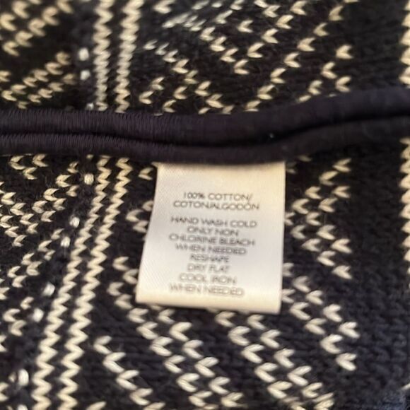 Ann Taylor Loft Womens Cardigan LP 100% Cotton‎ Shrug Blue Open Front Fringe - Picture 9 of 9